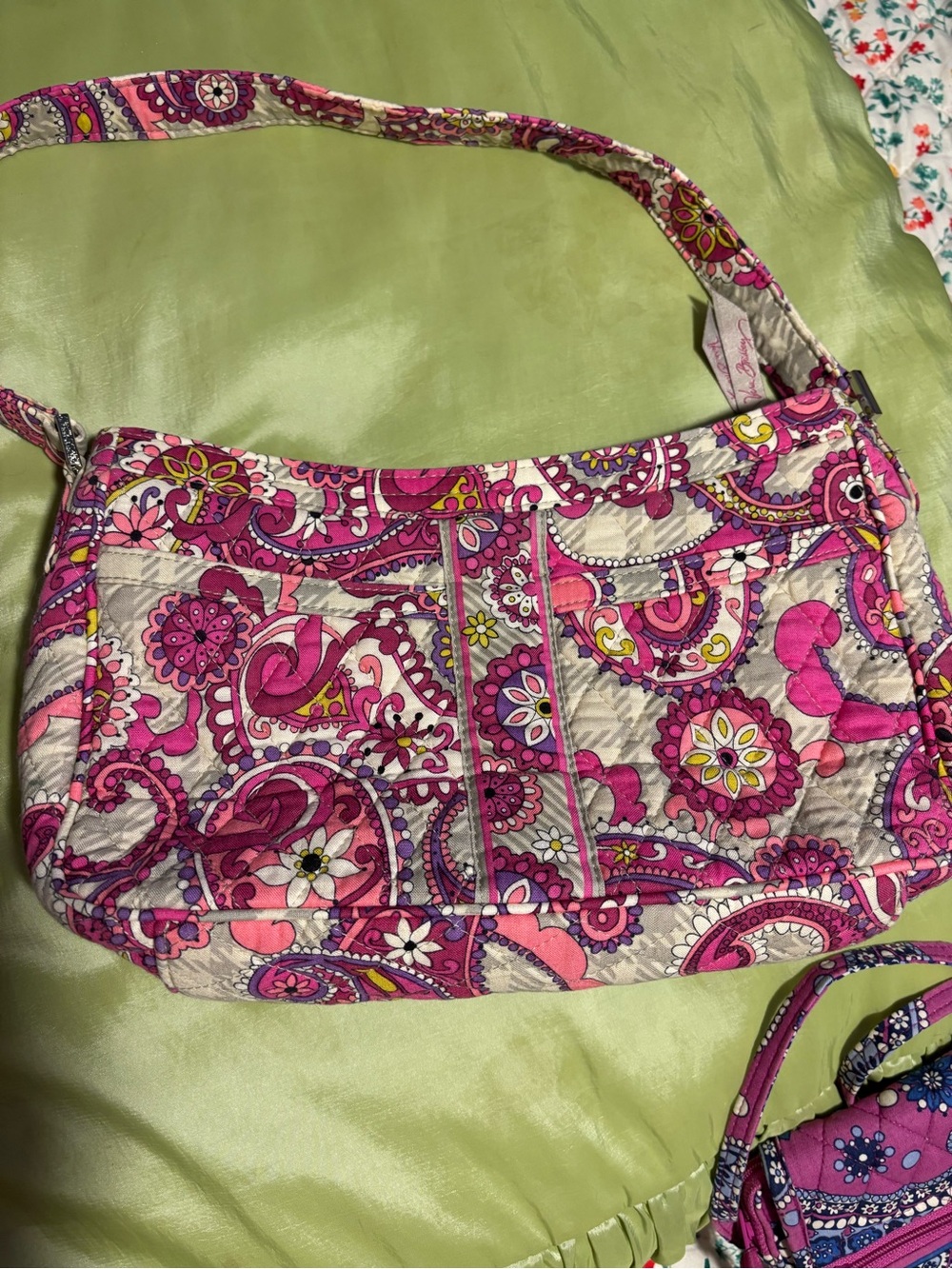 Vera Bradley Pink Paisley Quilted Shoulder Bag